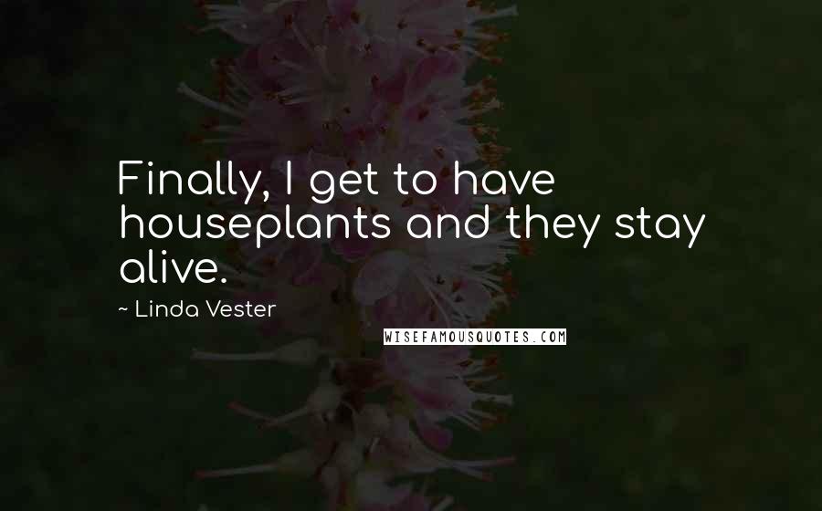 Linda Vester Quotes: Finally, I get to have houseplants and they stay alive.