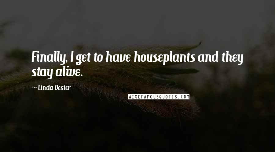 Linda Vester Quotes: Finally, I get to have houseplants and they stay alive.