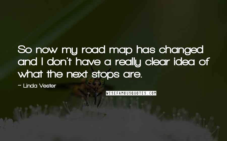 Linda Vester Quotes: So now my road map has changed and I don't have a really clear idea of what the next stops are.