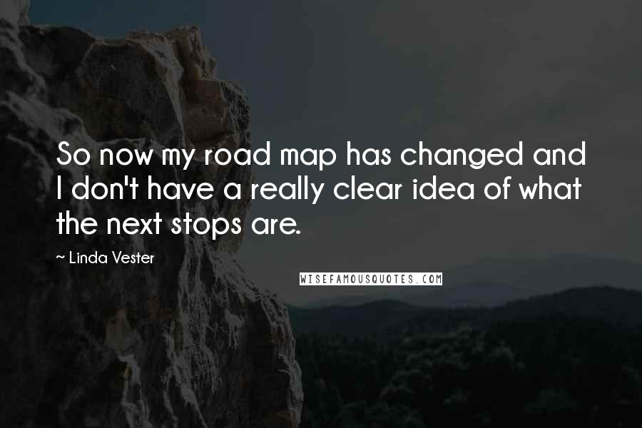 Linda Vester Quotes: So now my road map has changed and I don't have a really clear idea of what the next stops are.