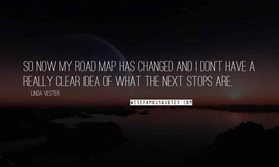 Linda Vester Quotes: So now my road map has changed and I don't have a really clear idea of what the next stops are.