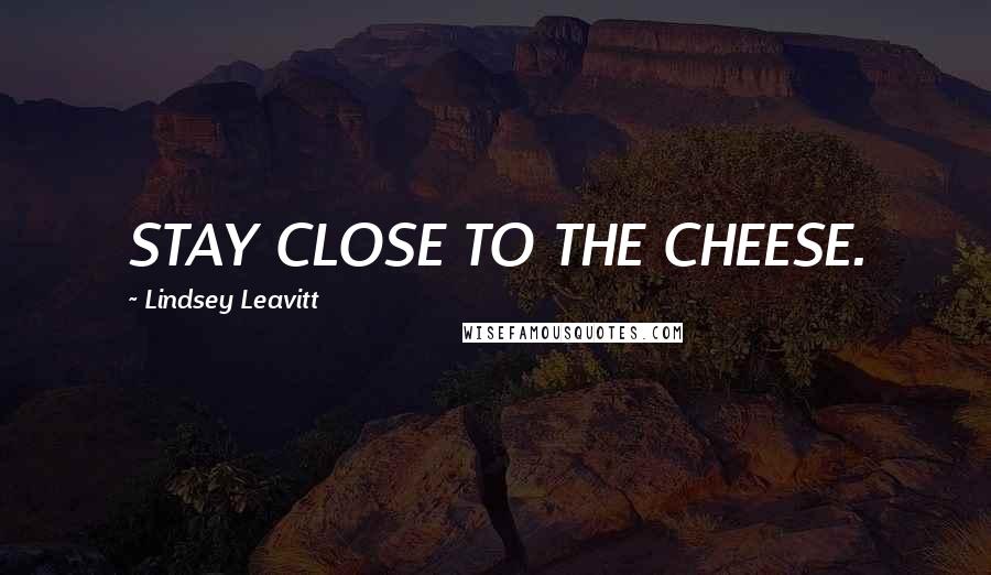 Lindsey Leavitt Quotes: STAY CLOSE TO THE CHEESE.