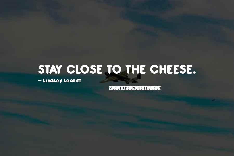 Lindsey Leavitt Quotes: STAY CLOSE TO THE CHEESE.