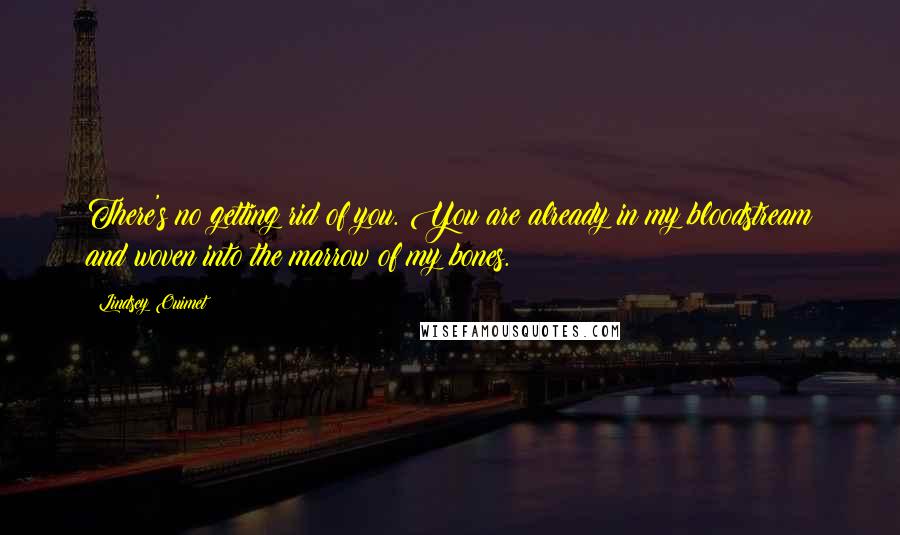 Lindsey Ouimet Quotes: There's no getting rid of you. You are already in my bloodstream and woven into the marrow of my bones.