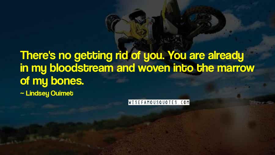 Lindsey Ouimet Quotes: There's no getting rid of you. You are already in my bloodstream and woven into the marrow of my bones.