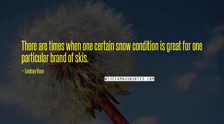 Lindsey Vonn Quotes: There are times when one certain snow condition is great for one particular brand of skis.