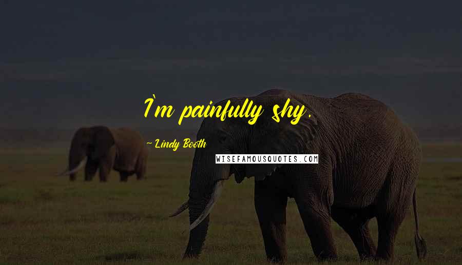 Lindy Booth Quotes: I'm painfully shy.