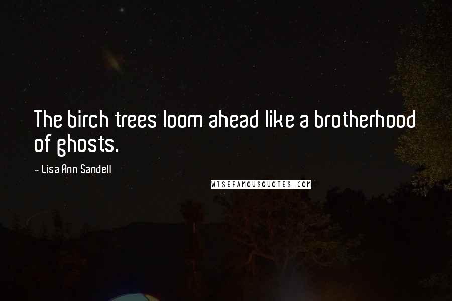 Lisa Ann Sandell Quotes: The birch trees loom ahead like a brotherhood of ghosts.