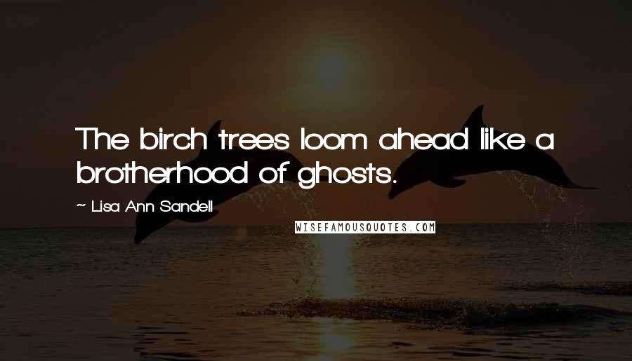 Lisa Ann Sandell Quotes: The birch trees loom ahead like a brotherhood of ghosts.