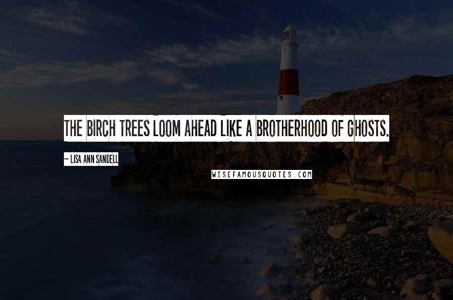 Lisa Ann Sandell Quotes: The birch trees loom ahead like a brotherhood of ghosts.