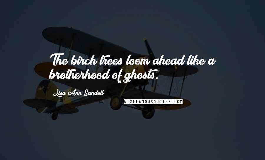 Lisa Ann Sandell Quotes: The birch trees loom ahead like a brotherhood of ghosts.