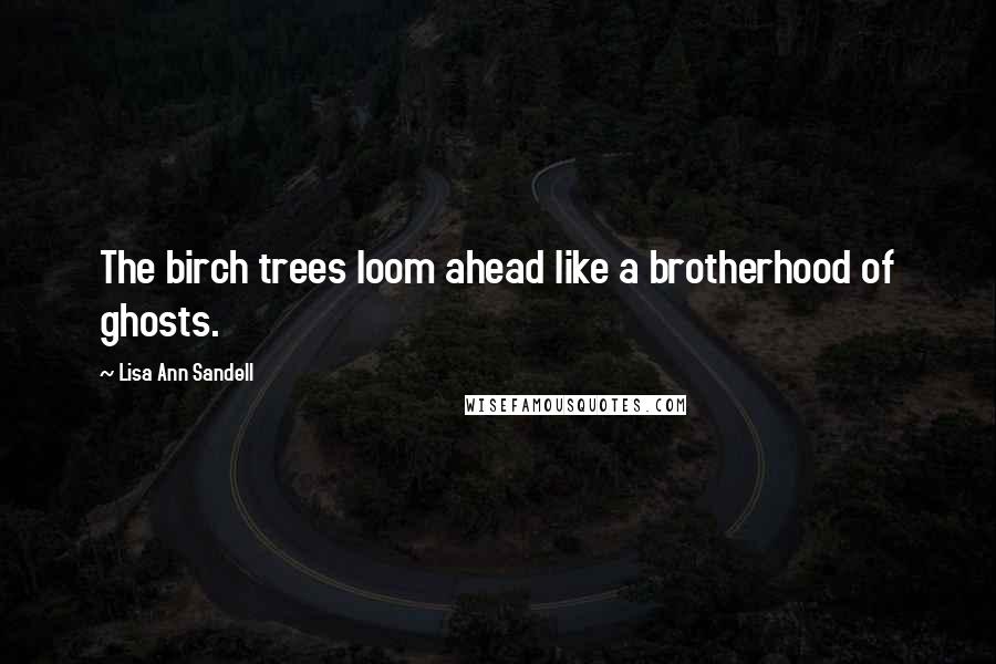 Lisa Ann Sandell Quotes: The birch trees loom ahead like a brotherhood of ghosts.