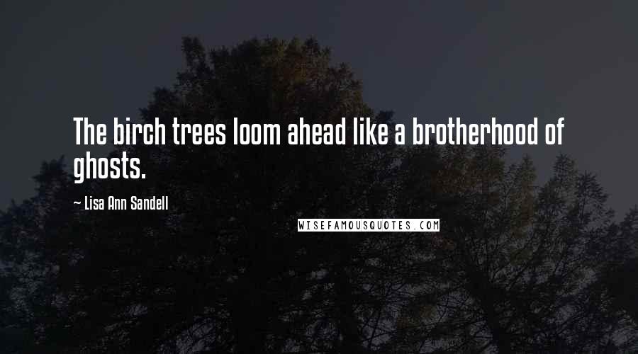 Lisa Ann Sandell Quotes: The birch trees loom ahead like a brotherhood of ghosts.