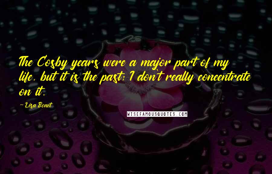 Lisa Bonet Quotes: The Cosby years were a major part of my life, but it is the past; I don't really concentrate on it.