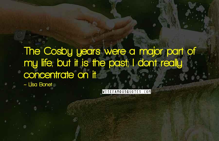 Lisa Bonet Quotes: The Cosby years were a major part of my life, but it is the past; I don't really concentrate on it.