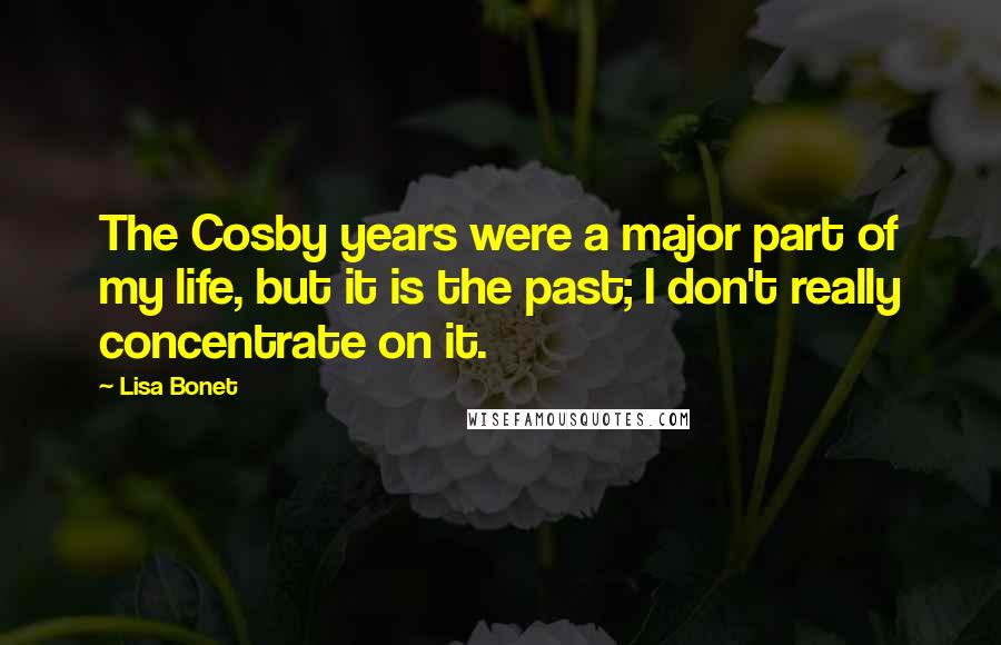 Lisa Bonet Quotes: The Cosby years were a major part of my life, but it is the past; I don't really concentrate on it.