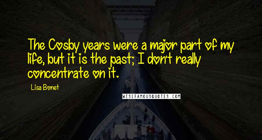 Lisa Bonet Quotes: The Cosby years were a major part of my life, but it is the past; I don't really concentrate on it.