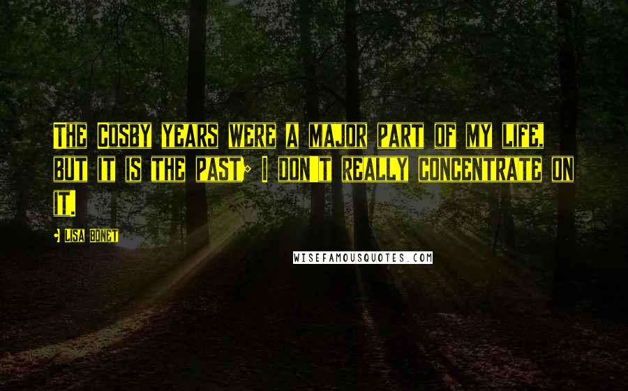 Lisa Bonet Quotes: The Cosby years were a major part of my life, but it is the past; I don't really concentrate on it.
