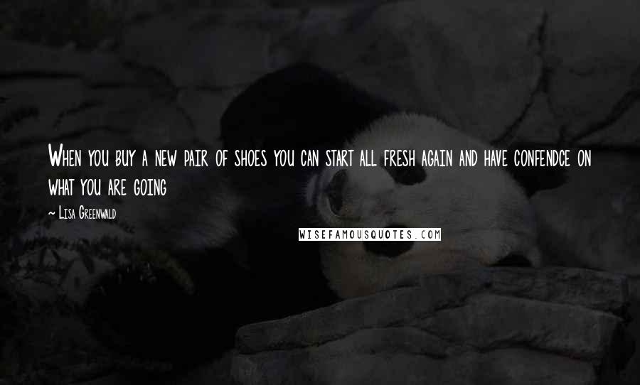 Lisa Greenwald Quotes: When you buy a new pair of shoes you can start all fresh again and have confendce on what you are going