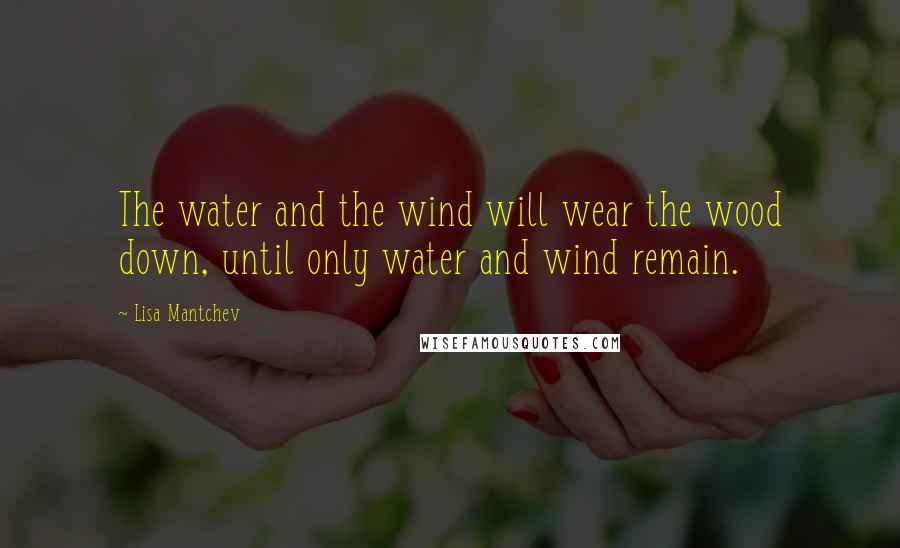 Lisa Mantchev Quotes: The water and the wind will wear the wood down, until only water and wind remain.