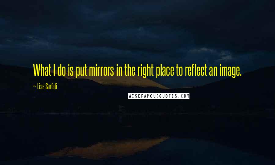 Lise Sarfati Quotes: What I do is put mirrors in the right place to reflect an image.
