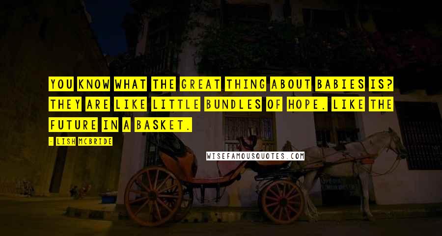 Lish McBride Quotes: You know what the great thing about babies is? They are like little bundles of hope. Like the future in a basket.