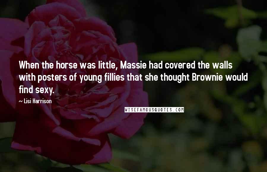 Lisi Harrison Quotes: When the horse was little, Massie had covered the walls with posters of young fillies that she thought Brownie would find sexy.