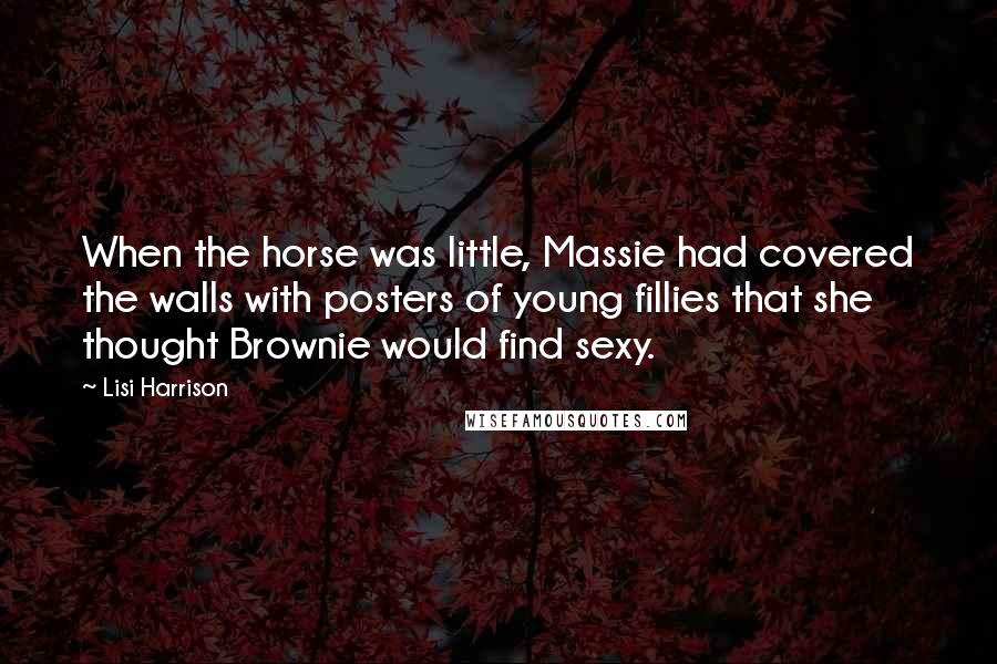 Lisi Harrison Quotes: When the horse was little, Massie had covered the walls with posters of young fillies that she thought Brownie would find sexy.