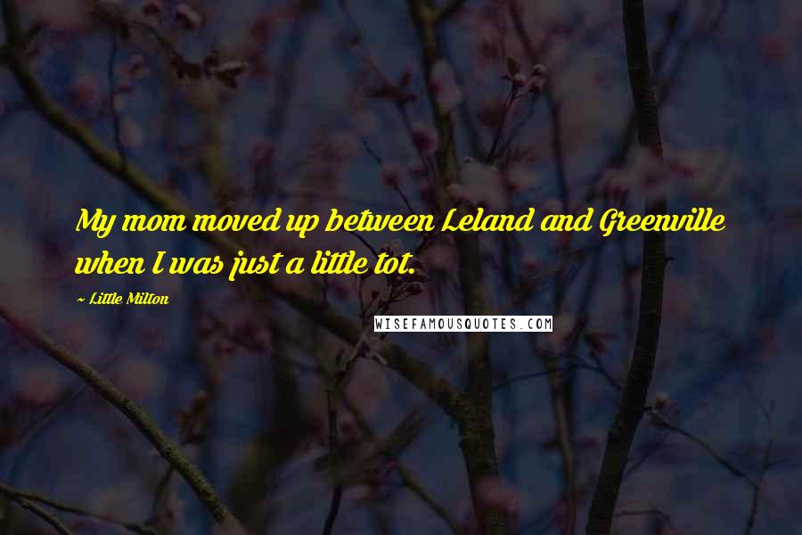 Little Milton Quotes: My mom moved up between Leland and Greenville when I was just a little tot.