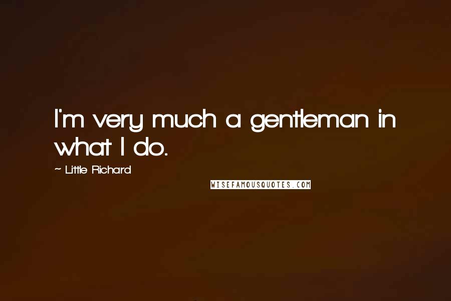 Little Richard Quotes: I'm very much a gentleman in what I do.