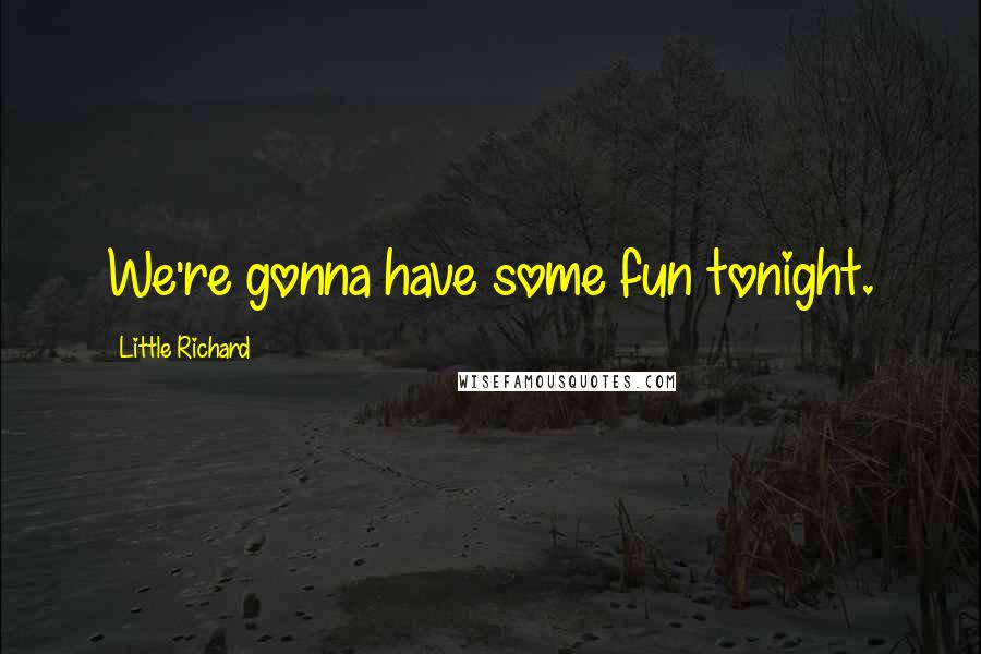 Little Richard Quotes: We're gonna have some fun tonight.