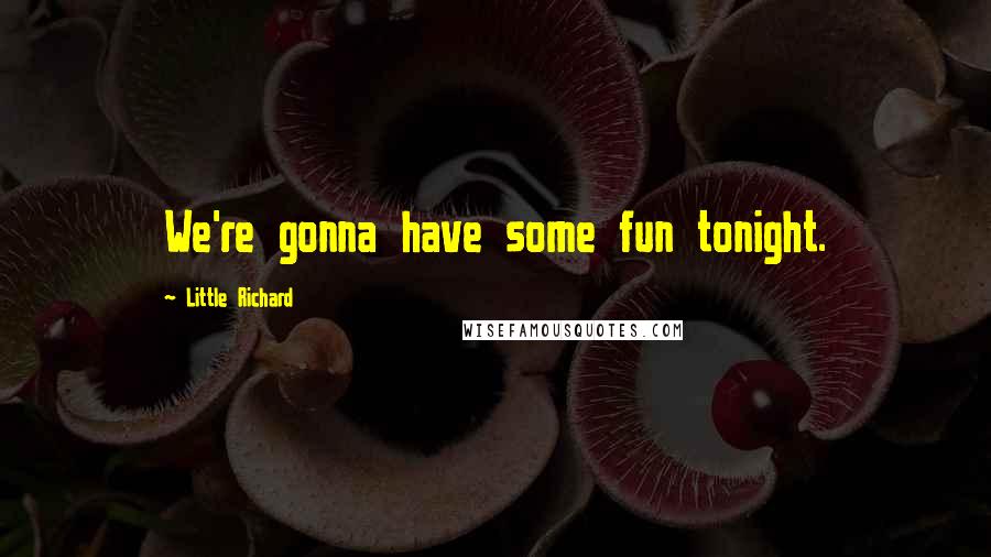 Little Richard Quotes: We're gonna have some fun tonight.