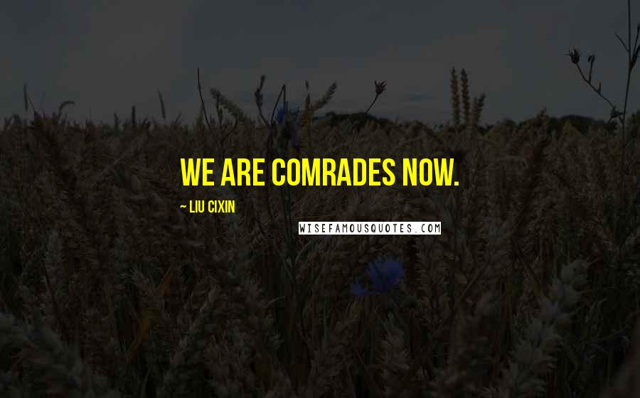Liu Cixin Quotes: We are comrades now.