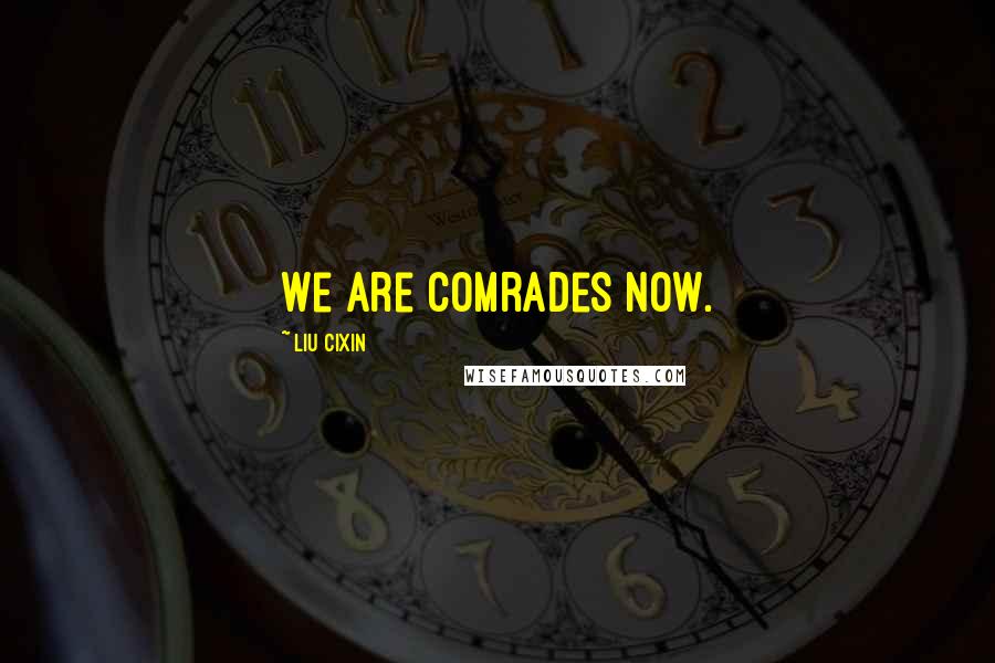 Liu Cixin Quotes: We are comrades now.