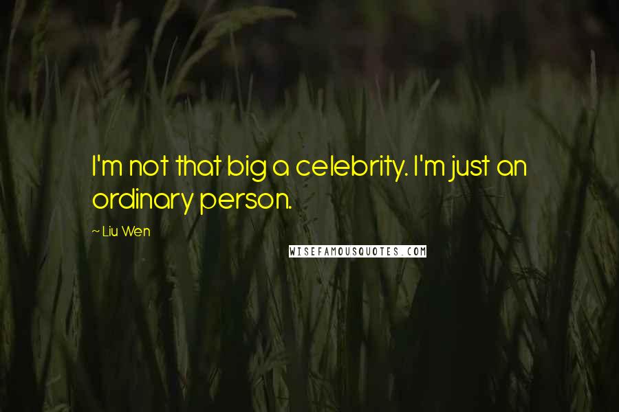Liu Wen Quotes: I'm not that big a celebrity. I'm just an ordinary person.