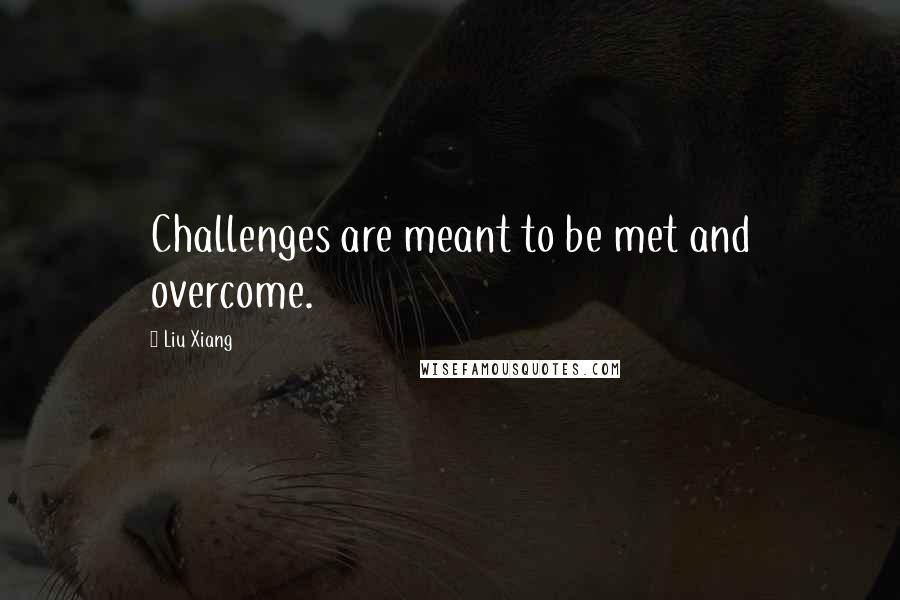 Liu Xiang Quotes: Challenges are meant to be met and overcome.