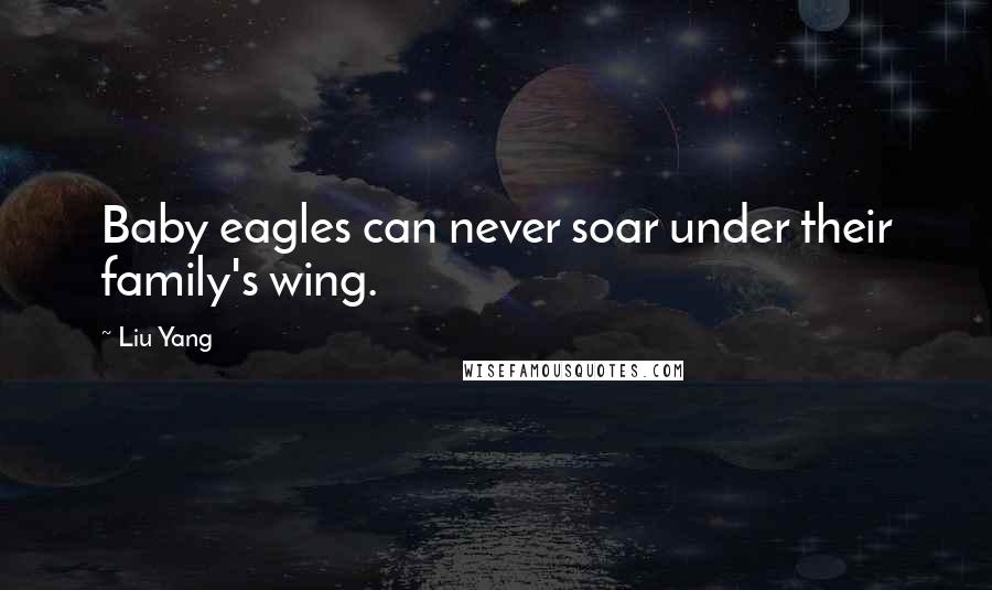 Liu Yang Quotes: Baby eagles can never soar under their family's wing.