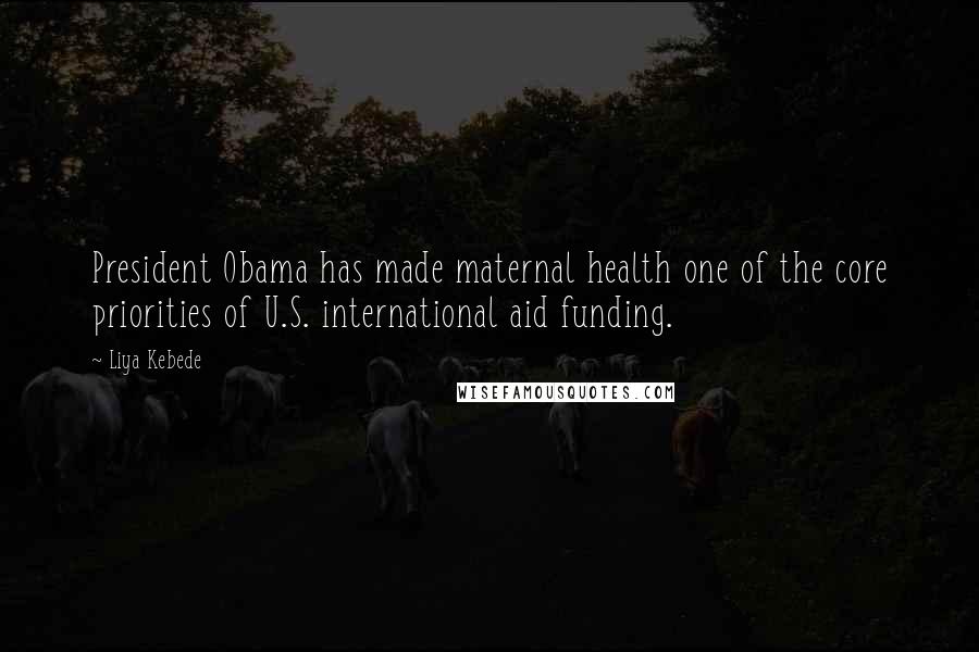 Liya Kebede Quotes: President Obama has made maternal health one of the core priorities of U.S. international aid funding.