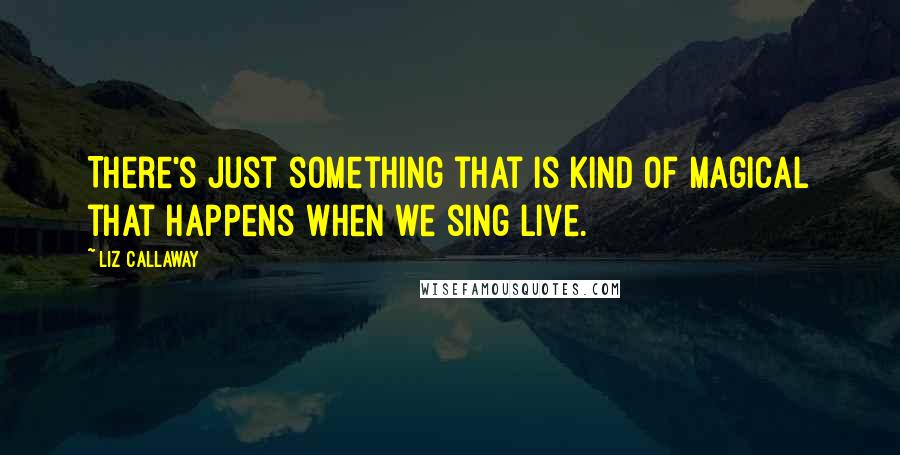 Liz Callaway Quotes: There's just something that is kind of magical that happens when we sing live.