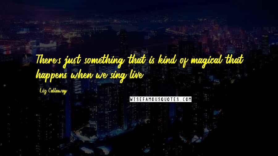 Liz Callaway Quotes: There's just something that is kind of magical that happens when we sing live.