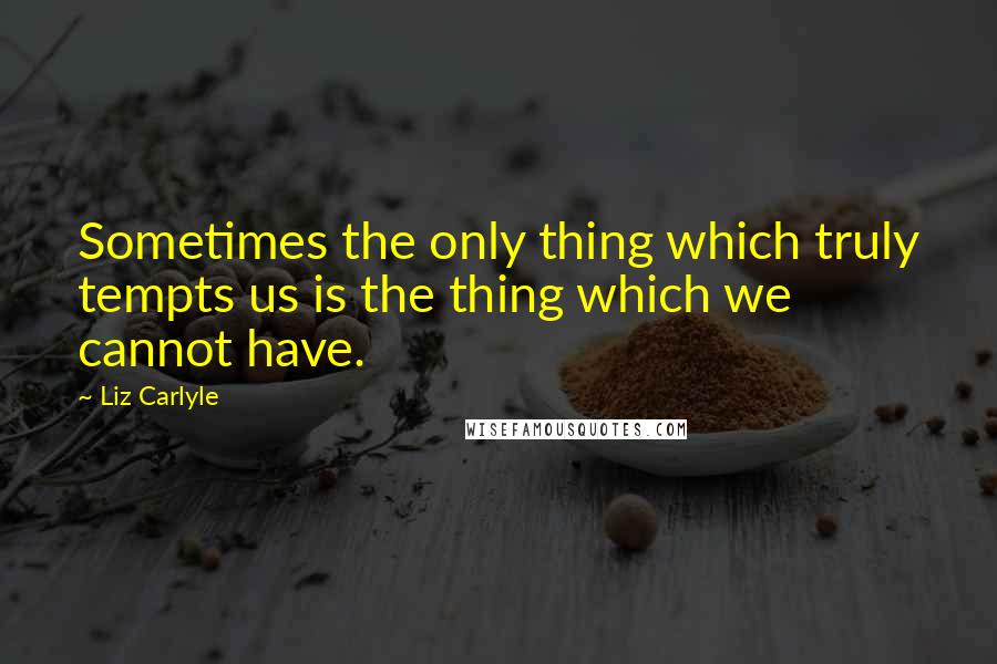 Liz Carlyle Quotes: Sometimes the only thing which truly tempts us is the thing which we cannot have.