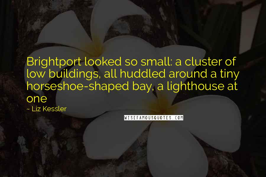 Liz Kessler Quotes: Brightport looked so small: a cluster of low buildings, all huddled around a tiny horseshoe-shaped bay, a lighthouse at one