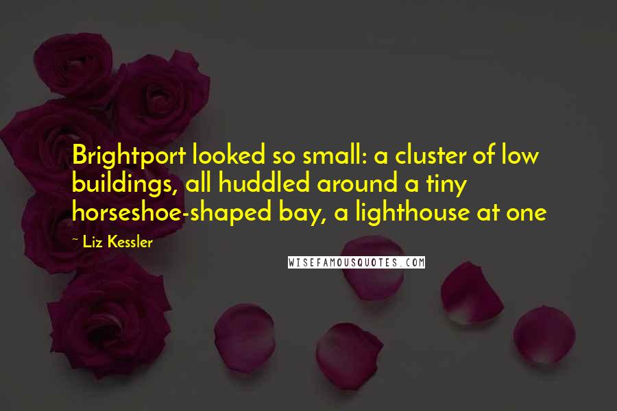 Liz Kessler Quotes: Brightport looked so small: a cluster of low buildings, all huddled around a tiny horseshoe-shaped bay, a lighthouse at one