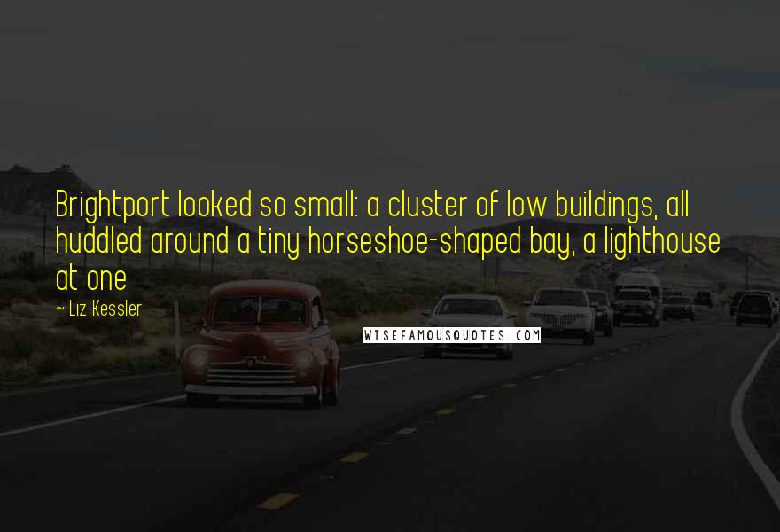 Liz Kessler Quotes: Brightport looked so small: a cluster of low buildings, all huddled around a tiny horseshoe-shaped bay, a lighthouse at one