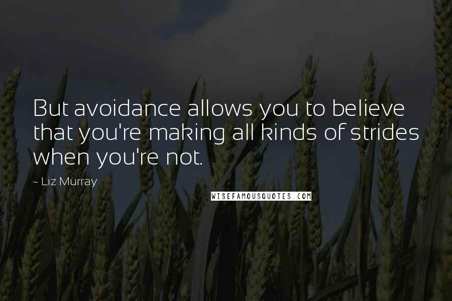 Liz Murray Quotes: But avoidance allows you to believe that you're making all kinds of strides when you're not.