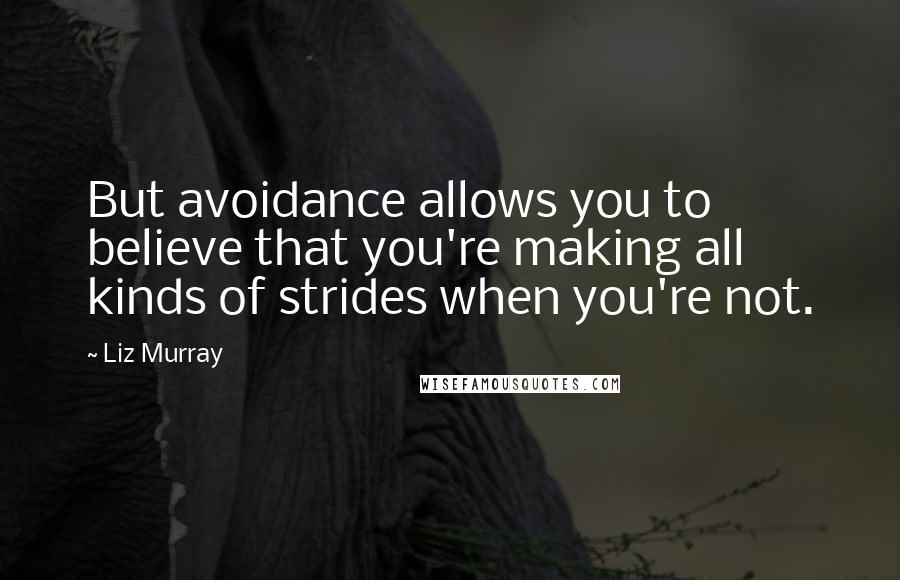 Liz Murray Quotes: But avoidance allows you to believe that you're making all kinds of strides when you're not.