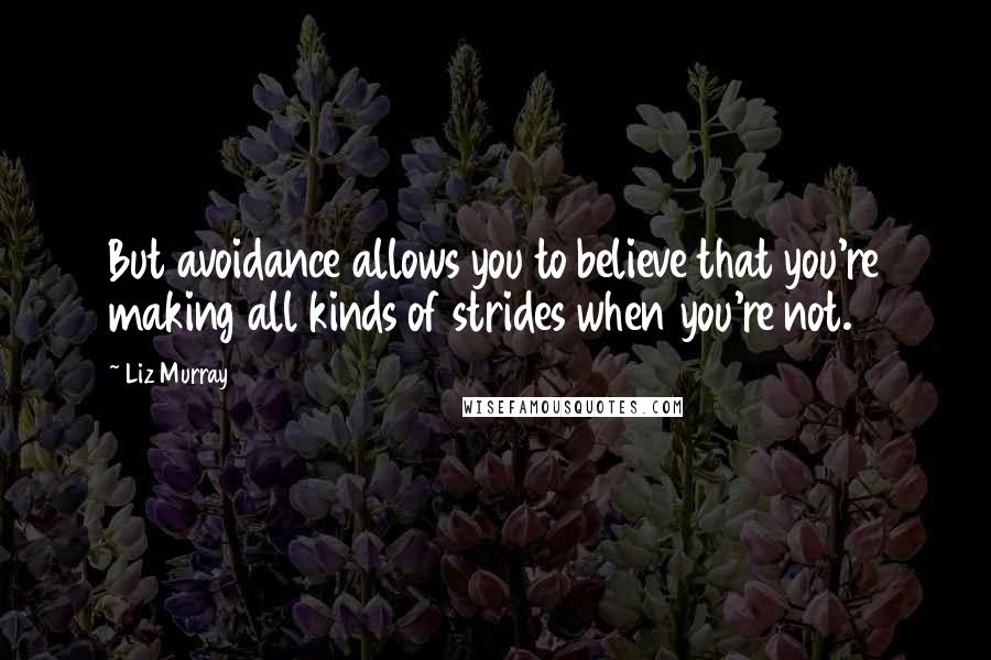 Liz Murray Quotes: But avoidance allows you to believe that you're making all kinds of strides when you're not.