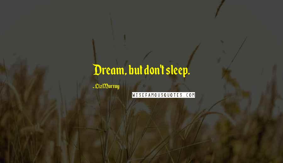 Liz Murray Quotes: Dream, but don't sleep.