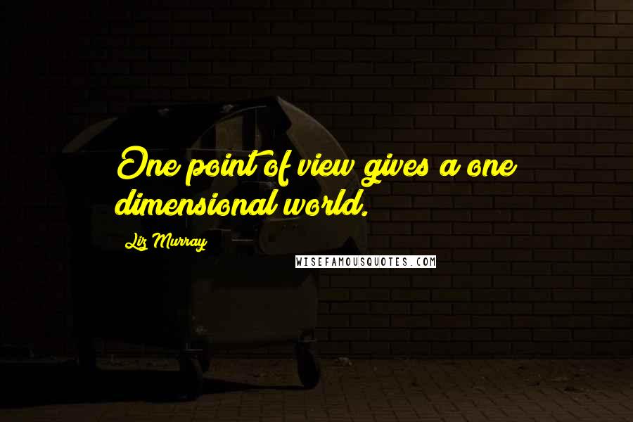 Liz Murray Quotes: One point of view gives a one dimensional world.