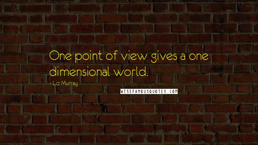 Liz Murray Quotes: One point of view gives a one dimensional world.